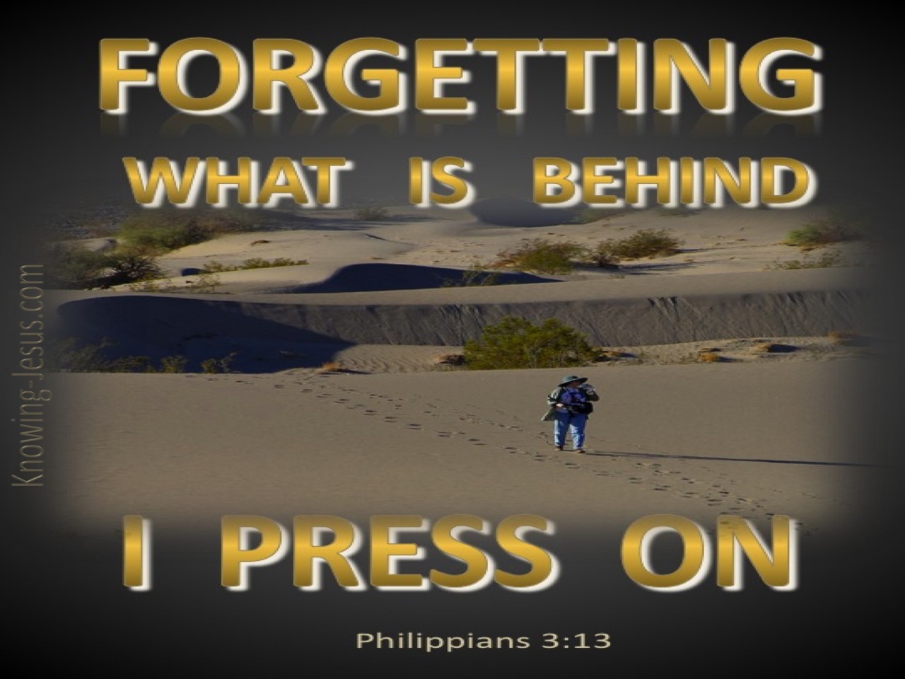 Philippians 3:13 Forgetting What Is Behind (gold)